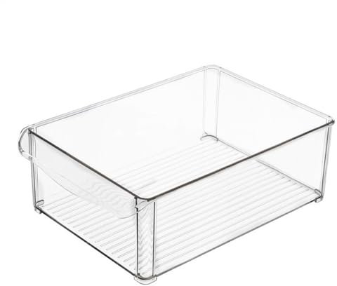 Xialuwy Contenitori per frigorifero, organizer per frigorifero, organizer per frigorifero, freezer, organizer trasparente per cassetti del frigorifero con maniglia per cucina, congelatore, dispensa,