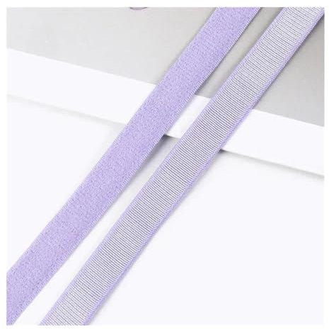 HUIJIQX Bandas elásticas de nailon para sujetador, correas de goma, correas de hombro, manualidades, decoración de ropa, accesorios de costura, 10/20 metros, 6-25 mm, morado claro, 20 m