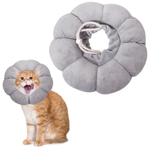 TYXHXTF Halskrause Katze, Einstellbarer Halskrause Katze Halsband, Anti Biss Safety Schützender Kragen, für Katzen Kleiner Hunde Nach Operation und Verletzungen