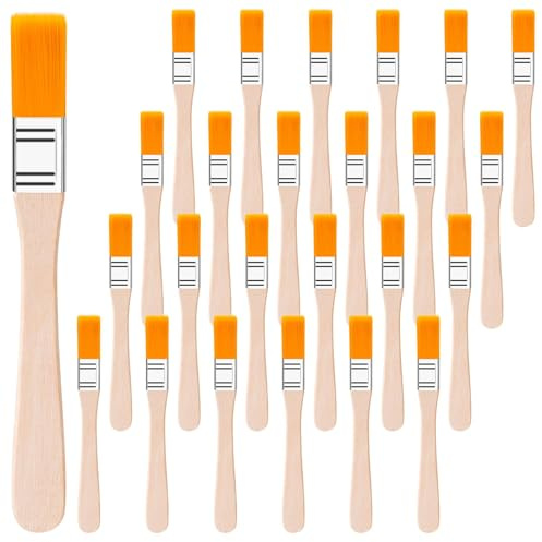 25 PCS Small Paint Brush, Paint Brushes with Wood Handle for Wall Touch Up Cabinets Fences Acrylic Painting