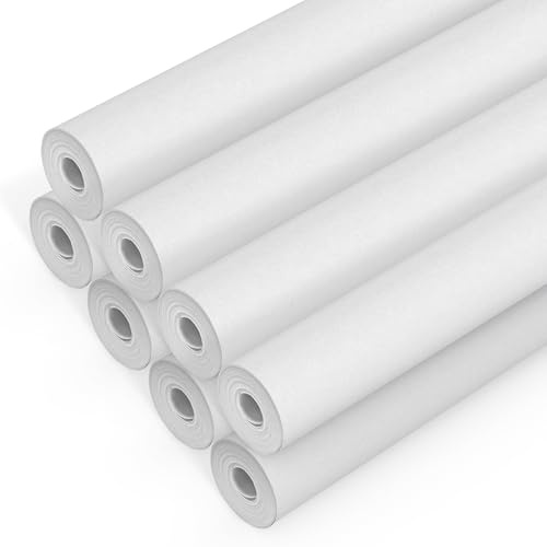 Winsome Lining Paper for Walls 2000 Grade Thick - 10m x 53cm Backing Paper Wallpaper for New & Damaged Ceiling & Walls for Paint - Heavy Duty Paintable Plain White Lining Paper (Pack of 8)