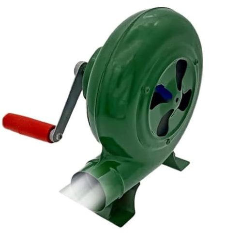 Ventilateur de barbecue manuel - Souffleur de barbecue et briquet à charbon avec design à main et engrenages en fer, alimenté par manivelle (250 W)
