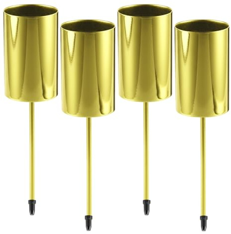 4 Stück Kerzenhalter Adventskranz Gold, Advent Kerzenständer | Kerzenhalter für Stabkerzen, Stabkerzenhalter Metall, kerzenhalter Stabkerzen, für Weihnachten Deko Tischdeko Kerzen