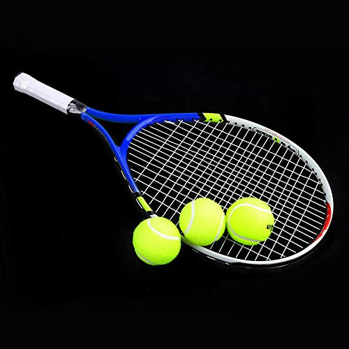 Asixxsix Slitstarkt Tennisracket för Barn för Träning, Lättmetallracket för Barn, 3 Färger Tillgängliga för Nybörjare Till Elitspelare (Blå)