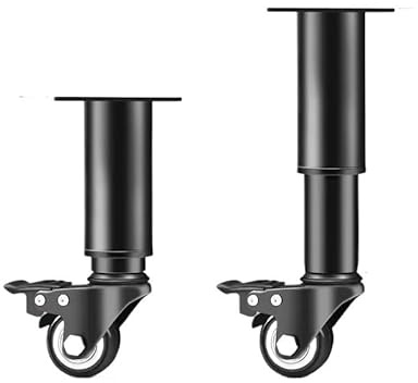 Bordben Justerbara Möbelskåp Byrå Soffa Med Hjul Hopfällbar Fot Soffbordssoffa(18-24cm black)