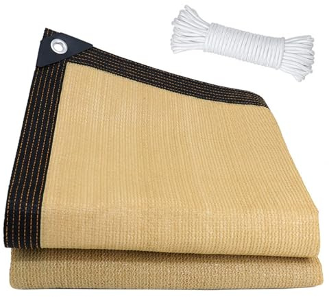 Red de Sombra, 3x3m Malla Sombra Exterior con Ojales, Anti-UV Malla Sombreadora Jardin, Lona Sombra Exterior, Transpirable y Protector Solar, Malla Ocultacion Toldo para Jardines Invernaderos Patios