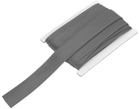 QUARKZMAN Cinta Sesgada Doble Plegada Para Costura 13/16 Pulgada X 6 Yardas Cinta De Satén Plegada Continua Para Ribetear Acordonar Hacer Dobladillos Manualidades DIY Gris Oscuro