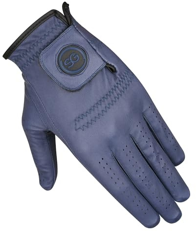 SAGE GEAR Herren-Golfhandschuhe aus Cabretta-Leder, für alle Wetterbedingungen, für Links- und Rechtshänder, Blau, mehrere Packungen