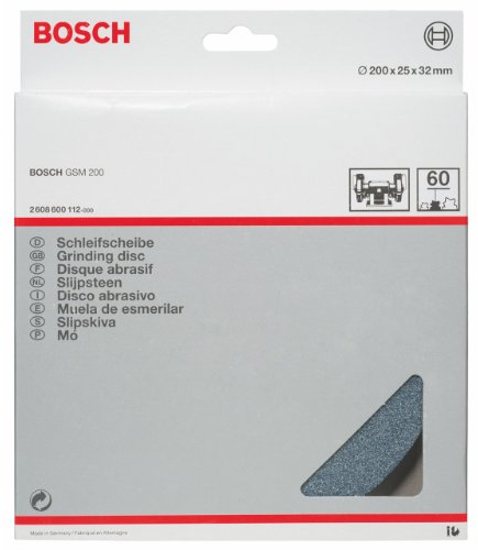 Bosch 2 608 600 112 - Disco de amolar para esmeriladoras dobles - 200 mm, 32 mm, 60 (pack de 1)
