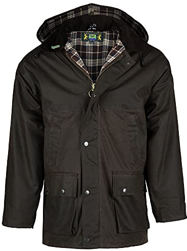 Giacca cerata inglese in stile country, antivento e impermeabile, con cappuccio bordeaux L