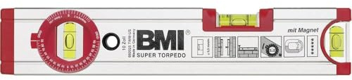 BMI 692025TWM Wasserwaage Ultrasonic, Länge 25 cm, eloxiert, mit Winkellibelle und Magnet