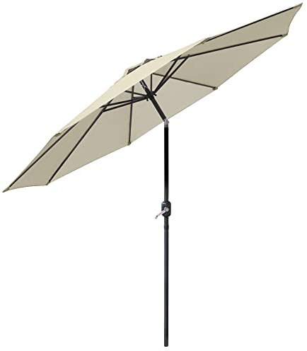 Green Bay 3M Round Garden Parasol Umbrella Patio Outdoor Sun Shade Aluminium Crank Tilt Cream