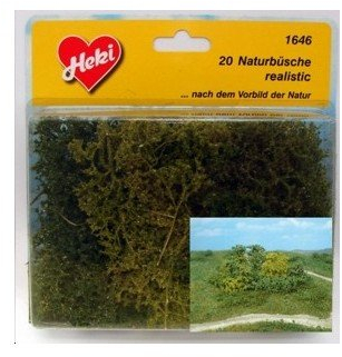 HEKI 1646 Naturfasersträucher 20 Stück, Mehrfarbig, S