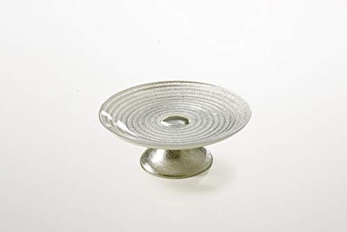 Ten Alzata Tonda per dolci e frutta in vetro colore grigio con riflessi argento cod.7206071S cm 6h diam.16 by Varotto & Co.