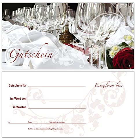100 Gutscheine Gutscheinkarten Geschenkgutscheine – edel neutral Gastro Restaurant Bar Kneipe