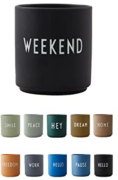 Design Letters Lieblingsbecher Schwarz WEEKEND | Tasse mit spruch | Personalisierte Geschenke für Lieblingsmensch | Dekorativ Kaffeetasse | Persönlich Geschenk | Kaffeebecher Porzellan