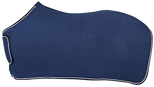 PFIFF 102415 Pferde Parade Fleecedecke, Paradedecke Pferdedecke, Dunkelblau 125 cm