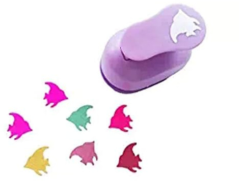Carykon Cleverer Hebelstanzer, 2,5 cm, Papierschneideform，Zufällige farben (Fisch)