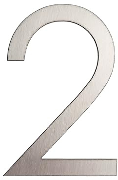 GUIZZO Creart - Numero Civico Esterno e Numeri Civici Esterni con Lettera in Acciaio Inox, Targa Personalizzata Made in Italy, Targhetta Personalizzata Porta Ingresso per Uso Esterno - 2, 6.7x10H cm