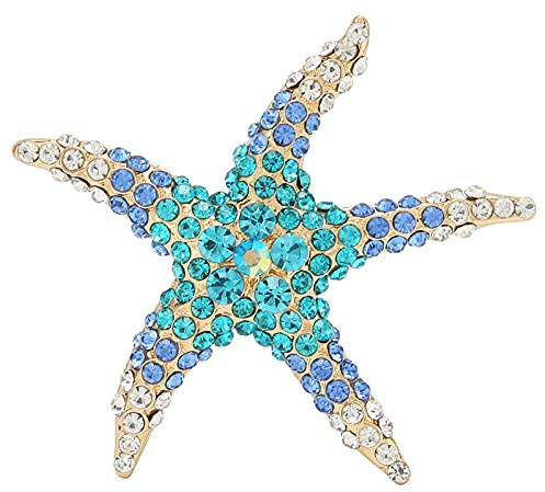 Sjöstjärna Rhinestone Bodice, Broscher för Klädtillbehör, Femuddig Stjärna Hel Diamantbrosch, Damsmycken