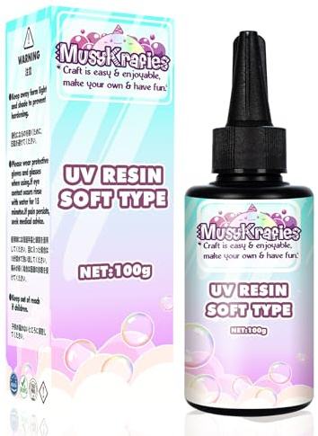 Musykrafties Transparent weich UV-Harz, Für DIY-Basteln Schmuck Verzierung 100 ml, 100 g