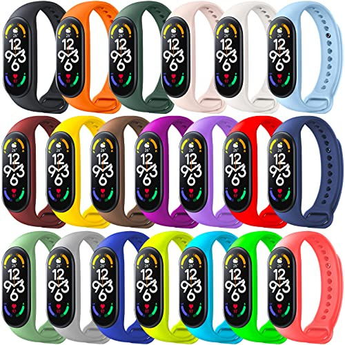 BANGTING Bracelets Compatible avec Xiaomi Mi Band 7 / Mi Band 6 / Mi Band 5 / Amazfit Band 5, Bracelet de Remplacement pour Mi Band 7 et Mi Band 6 et Mi Band 5 et Amazfit Band 5