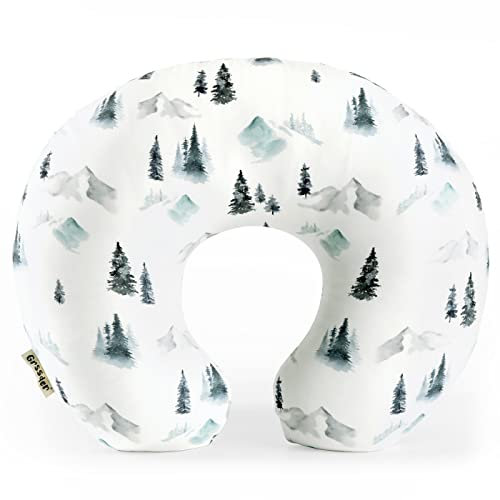 GRSSDER Nursing Pillow Cover Stretchy Minky Removable Nursing Covers for Breastfeeding Pillows, Ultra Soft Comfortable Slipcover for Boys, Wild Forest Pattern