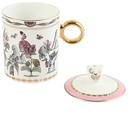 Tazas de Café Taza de diseño de tigre pequeño lindo y divertido de 360ML, taza de porcelana de hueso, taza de café, taza de leche, taza de té, regalo for amigos Tazas de té