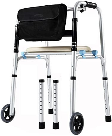 ADITAM Gehhilfe für ältere Geher, Ständer, Reha-Trainer, höhenverstellbar, Gehhilfsfahrzeug, Gehhilfe für ältere Menschen, Erholungs-Gehhilfe (Style4) Double The Comfort