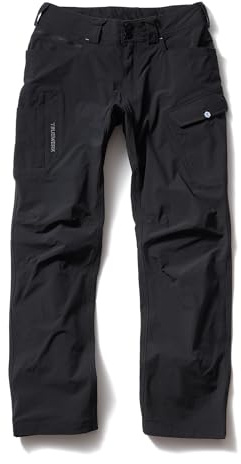 TRUEWERK Men's T1 WerkPant - Hot-Weather Lightweight Work Pants, Moisture-Wicking, Quick-Dry, 4-Way Stretch Softshell, Relaxed Fit, 8 Pockets, Black, 38W x 32L