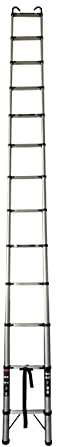 Teleskopleiter ausziehbar Legen faltende Leiter 150kg Tragfähigkeit 5m/16.5ft Edelstahl Leiter mit Dachhaken Kit