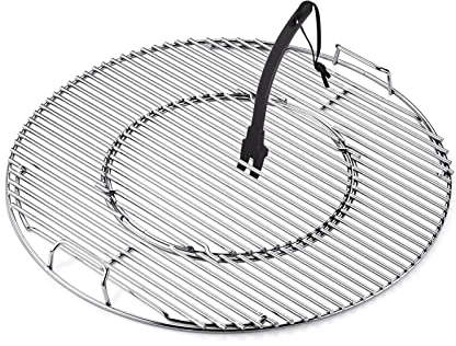 KAMaster 21,5 Edelstahl-Grillrost mit Heber, Grillrost, Ersatz für Weber 55,9 cm Holzkohle-Kugelgrill mit Rostheber, funktioniert mit Weber 8835, Recteq Bullseye