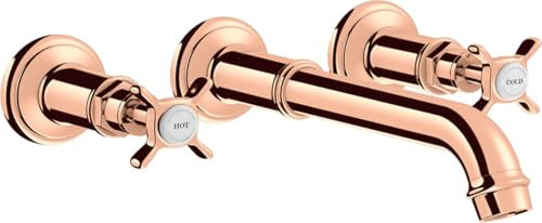 hansgrohe AXOR Montreux 3-Loch Waschtischarmatur Unterputz, Wandmontage, 16532300, Farbe: Polished Red Gold