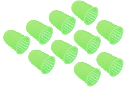 PATIKIL 0.59 20Pack Gummi Fingerspitze Silikon Daumen Fingerkuppen Schutz Abdeckungen Schutzpolster Fingerhut für Büro Zählen Sortieren Nähen Kleines Format Grün