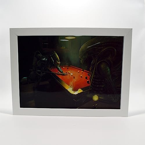Verwandeln Sie Ihr Zimmer mit The Great Alien VS Predator Play Billard Art Poster – Einzigartige holografische Vinyl-Aufkleber Wandmalerei