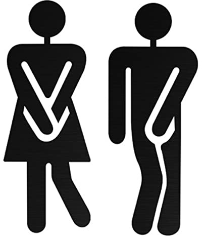 Letreros para puertas de baños, letreros para baños de hombres y mujeres, decoración de letreros para baños de acero inoxidable, letreros para inodoros (B)