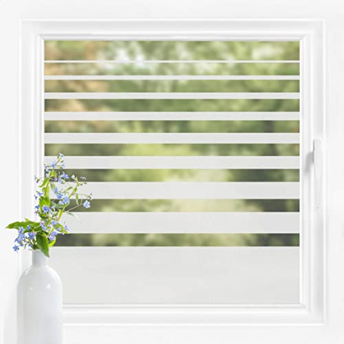Bilderwelten Fensterfolie Sichtschutz Streifen Muster 100 x 80 cm Milchglasfolie Sichtschutzfolie Fenster Folie Blickdicht Anti-UV Statisch Haftend Hochformat
