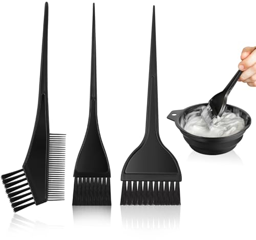 Haarsalon-4 Teiliges Haare Faerben Set mit Haarfärbepinsel&Schüssel,Haarfärbemittel Kit mit Färbepinsel Haare Färben Zubehör,Haar Färben Färbung Tool,für DIY die Haarfärbung im Salon und zu Hause