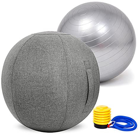 Gymnastikball 55/65/75 cm Anti-Burst, Sitzballstuhl für Büro, Wohnheim und Zuhause, Anti-Burst-Yoga-Ball, verdickter Stabilitäts-Balance-Ball, Pilates-Barre, körperliche Fitness, Übungsball 55 cm/65