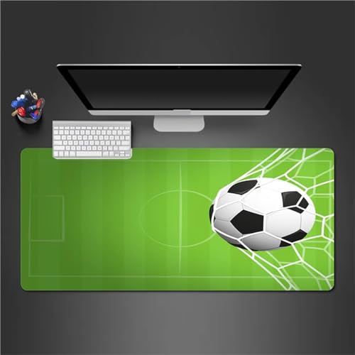 QiHon Gaming Mauspad XXL Mousepad 1200x600x2mm Fußbälle Groß Mauspad Vernähte Kanten & Anti-Rutsch & Haltbarkeit für PC Laptop Verbessert Präzision und Geschwindigkei