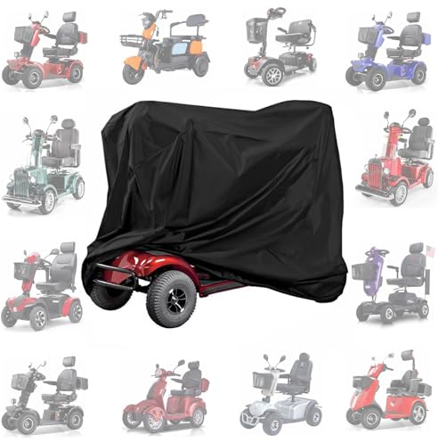 Mobility Scooter Cover, Mobility Scooter Storage Cover, Waterproof Heavy Duty Rain UV Protector, All-Weather Outdoor Protection, for Most Mobility Scooter (140 x 66 x 91 cm/55 x 26 x 36 inch)