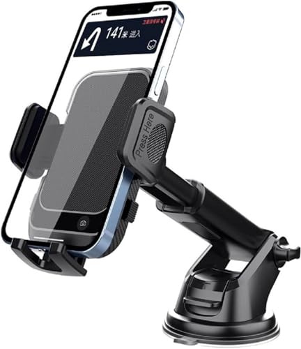 VEDA Support de téléphone de voiture, Accroche Téléphone Portable, Accessoires Voiture, Tableau de Bord, Pare-Brise, Ventouse, Support Mains Libres, Universel, Noir