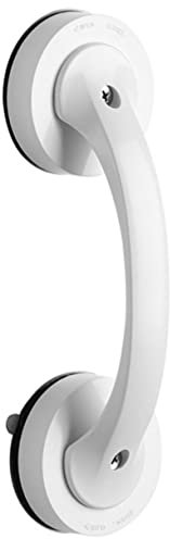 CIYODO Shower Grab Bar with Suction Cup, Bathroom Support Handle for Elderly and Seniors, Punch-Free Bathroom Support Rail for Bathtubs and Showers, Classic White