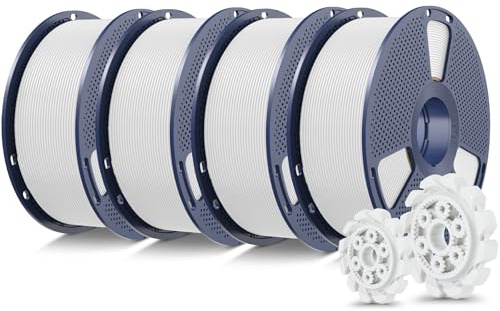 SUNLU PLA+2.0 Filament 1.75mm 4KG, Upgrade PLA Plus 3D Drucker Filament, Stärker und Robuster, Maßgenauigkeit +/-0.02mm, 1KG Spule, 4KG in Total, Weiß