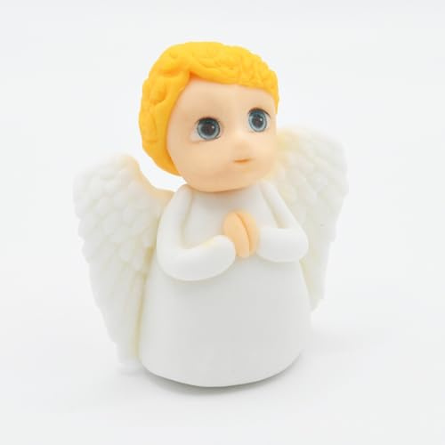 Angel Cake Topper Christening Decoration - 3D Edible Fondant Figures -Great for Kids, Boy, Girl Birthday, Baby Shower - Easy to Use