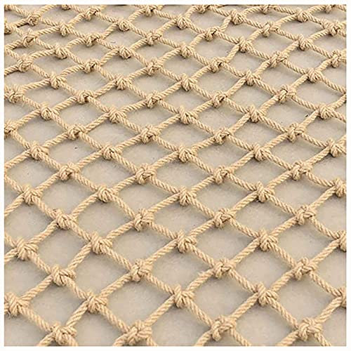 Outdoor-Kletternetz für Kinder und Erwachsene, Sicherheits-Jute-Hanfnetz, 6 mm x 15 cm, Ladungsseil, Leiter, 3 x 5 m