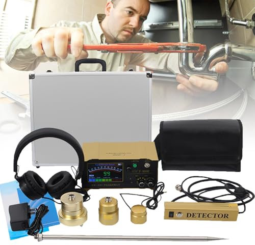 Detector De Fugas De Agua Para TuberíAs SubterráNeas Al Aire Libre, Sensor Profesional Que Detecta Fugas De Agua A 3 Metros De Profundidad, Con Pantalla Digital, Auriculares Y Estuche De Transporte