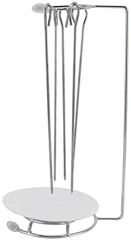 Shish Kabob-Spieße, Vertikale Rotisserie-Grillspieße, Wiederverwendbarer Grillspießständer, Edelstahl-BBQ-Grill, Rotisserie-Grill-Set mit 5 Fleischgabeln für Camping, Wandern,