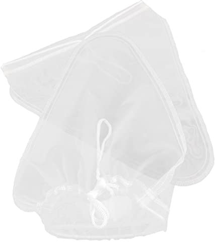 NAMOARLY 2pcs Fine Mesh Nut Strainer Bag Nylon Filter Bags for Juice Cheesecloth and Home Brewing Easy Drawstring Closure for Home and Restaurant Use