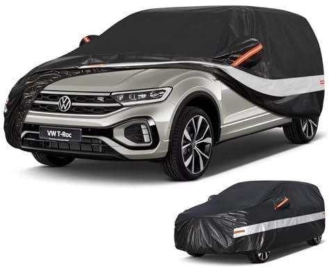 Holthly Autoabdeckung SUV Passend für VW T-ROC Volkswagen T-ROC Cabriolet(2017-2025) 10 Schichten Vollgarage Auto Abdeckplane 100% Wasserdicht Autoplane Outdoor Autogarage